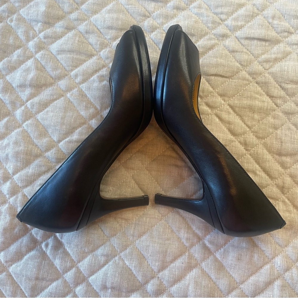 Cole Haan Nike Air Peep Toe Pump Heels Black 8.5B - Picture 4 of 13